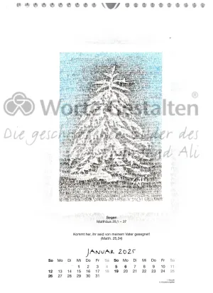 Monatsblatt  Jahreskalender 2025
