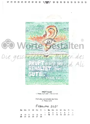Monatsblatt  Jahreskalender 2025