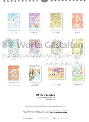 Rückseite: Übersicht  Jahreskalender 2026