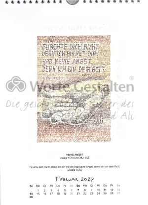 Monatsblatt  Jahreskalender 2027